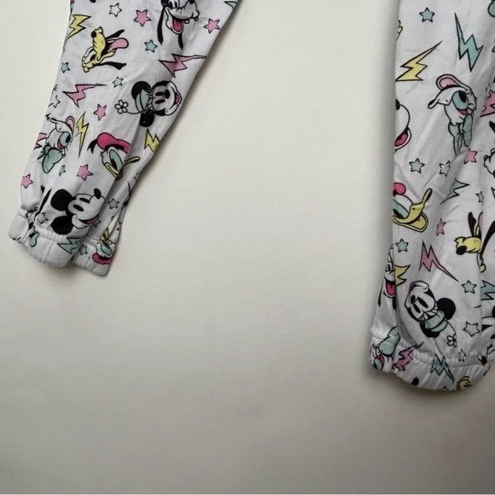 Disney Micky Minnie & Characters on White Pajama Pants‎ Medium - Picture 13 of 15